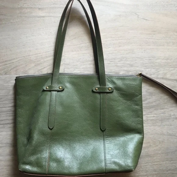 Green Leather Tote Bag - Picture 2 of 9